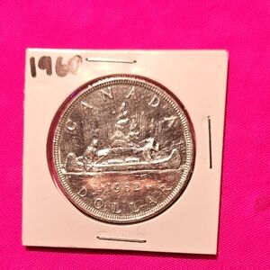 Silver Canadian 1960 1 Dollar